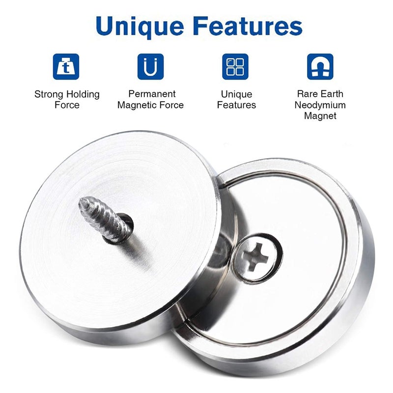 LOVIMAG 50 Pack Strong Magnets, 110 lbs Neodymium Magnets with Screws for Wall Mounting, Door Magnet for Kitchen Doors, Rare Earth Magnet for Holding Tools Lifting,Tool Organizer - Image 5